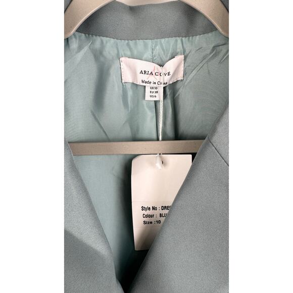 Aria Cove Long Sleeve Cut Out Blazer Mini Dress Womens Size 6 Teal Blue New - Picture 8 of 13